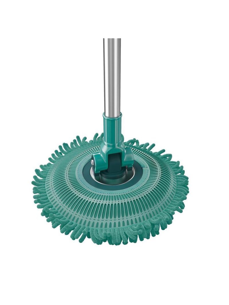 Mop giratório 3 em 1 flashlimp mop8258 com balde, cabo telescópico e 3 tipos de refis – verde/inox