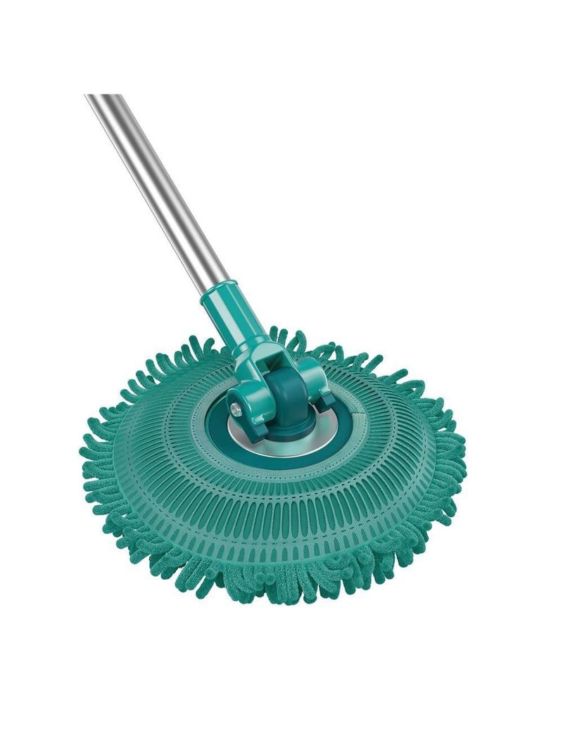 Mop giratório 3 em 1 flashlimp mop8258 com balde, cabo telescópico e 3 tipos de refis – verde/inox
