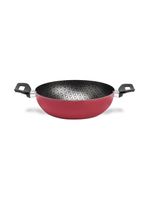 Panela wok brinox anis alças baquelite antiaderente pro-flon 2,3l 24cm tampa de vidro borgonha
