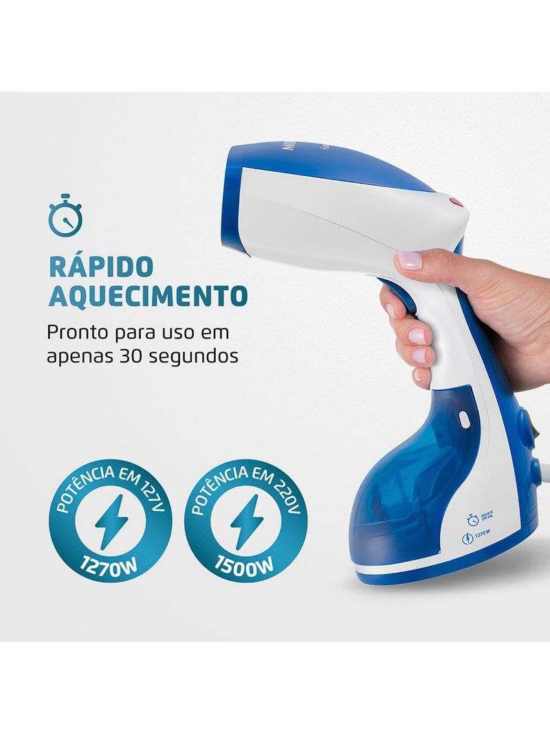 Passadeira a vapor mondial fast steam vp-09 - branco/azul