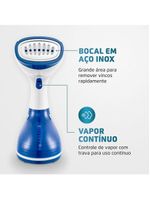 Passadeira a vapor mondial fast steam vp-09 - branco/azul