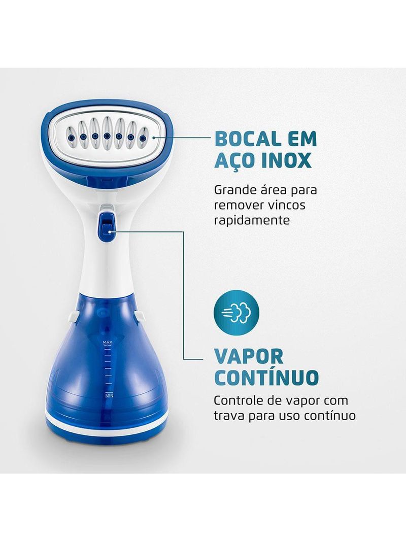 Passadeira a vapor mondial fast steam vp-09 - branco/azul