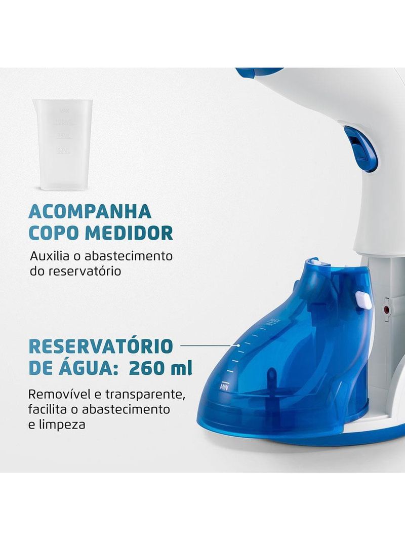 Passadeira a vapor mondial fast steam vp-09 - branco/azul