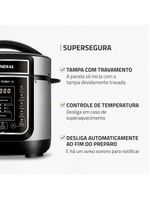 Panela elétrica de pressão mondial digital master cooker pe-40 3l - preta/inox