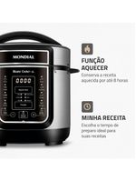Panela elétrica de pressão mondial digital master cooker pe-40 3l - preta/inox