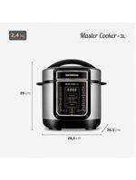 Panela elétrica de pressão mondial digital master cooker pe-40 3l - preta/inox