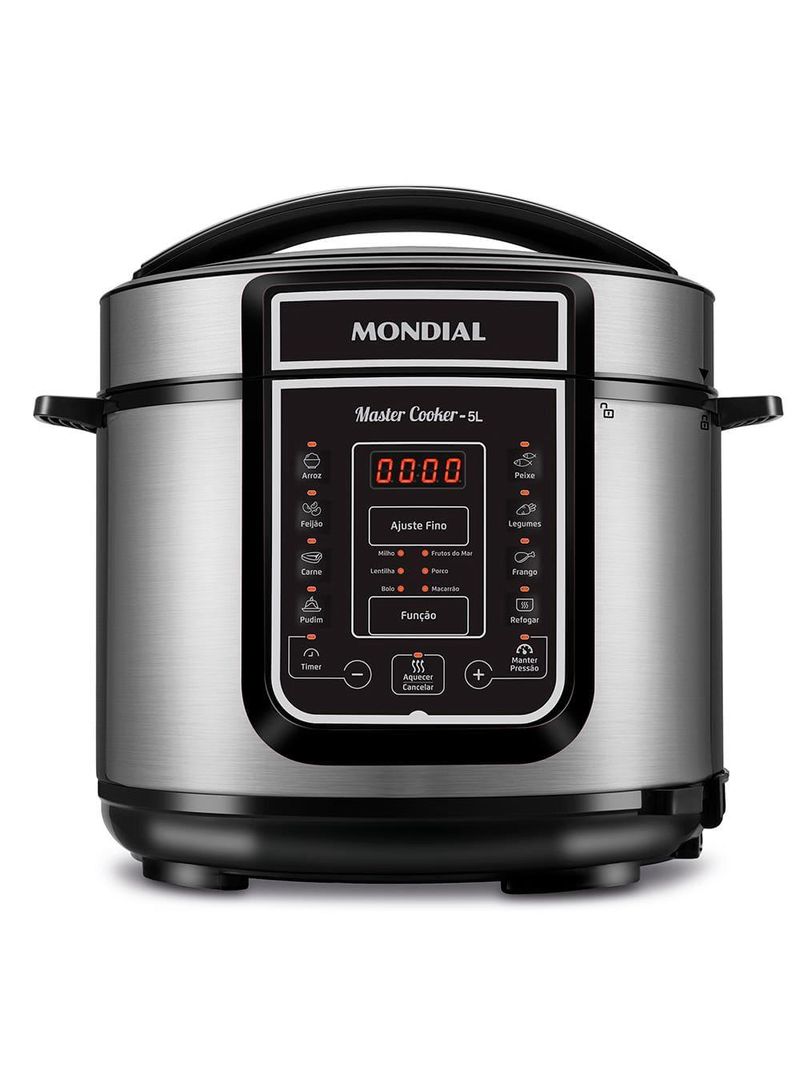 Panela de pressão elétrica mondial 5l digital master cooker pe-38 5l preta
