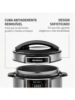 Panela de pressão elétrica mondial 5l digital master cooker pe-38 5l preta
