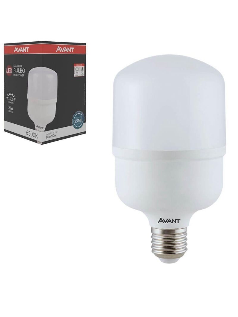 Lâmpada Bulbo Led Branco Frio 20w Avant Bivolt Base E27 Br6500k - 273111377