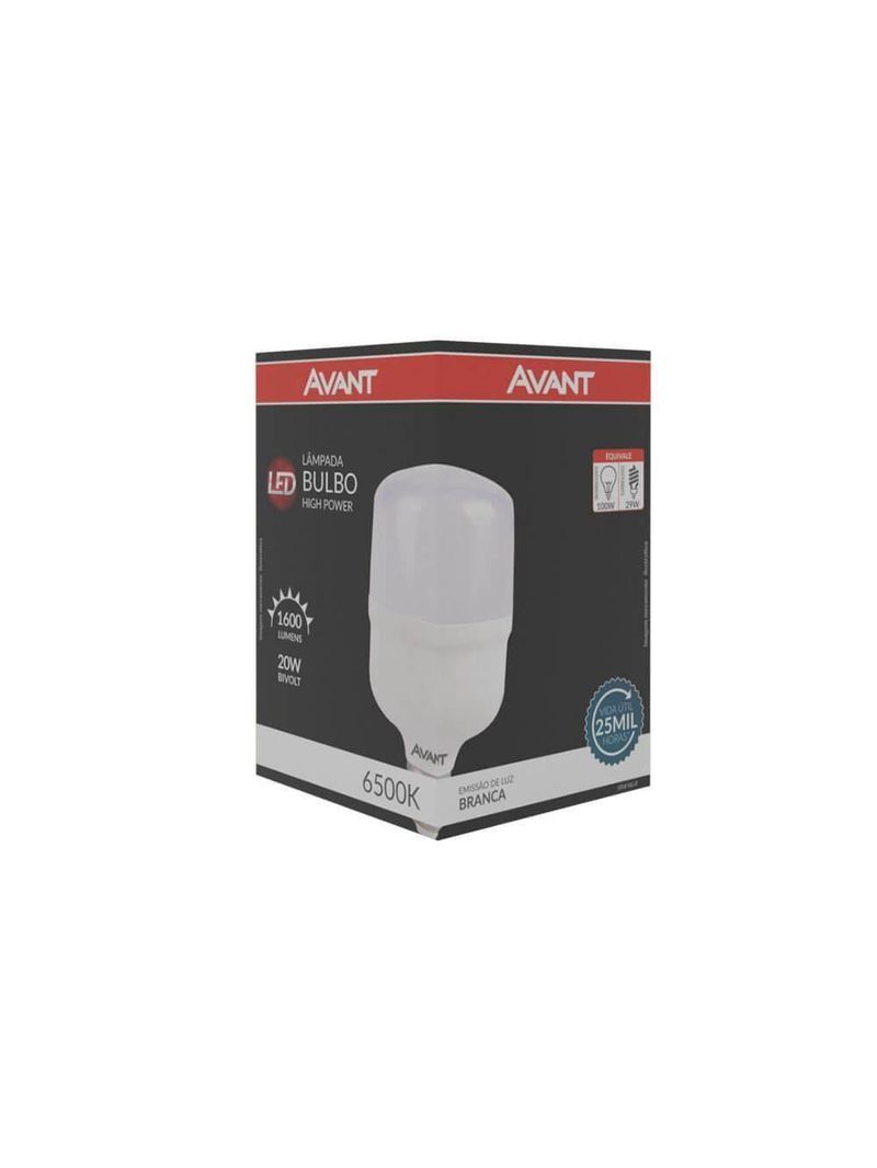 Lâmpada Bulbo Led Branco Frio 20w Avant Bivolt Base E27 Br6500k - 273111377