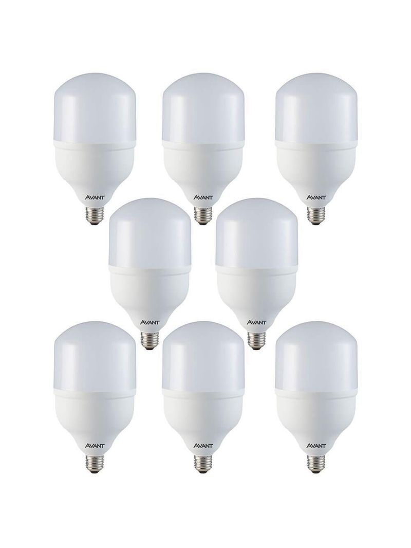 Kit 8 Lâmpadas Led Bulbo Avant Branco 50w Bivolt Base E27 6500k Mk4000g - Cód 289301373