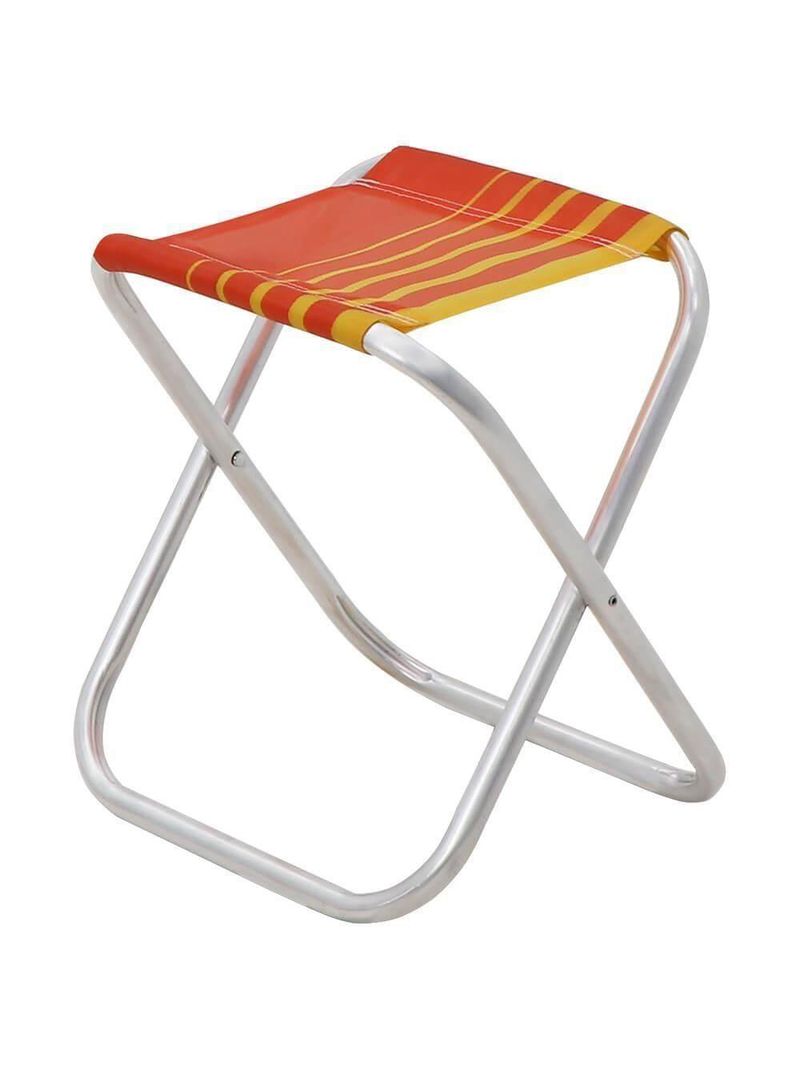 Banqueta De Praia Tramontina Fiji Em Alumínio Com Assento Laranja E Amarelo 92900301
