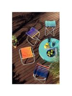 Banqueta De Praia Tramontina Fiji Em Alumínio Com Assento Laranja E Amarelo 92900301