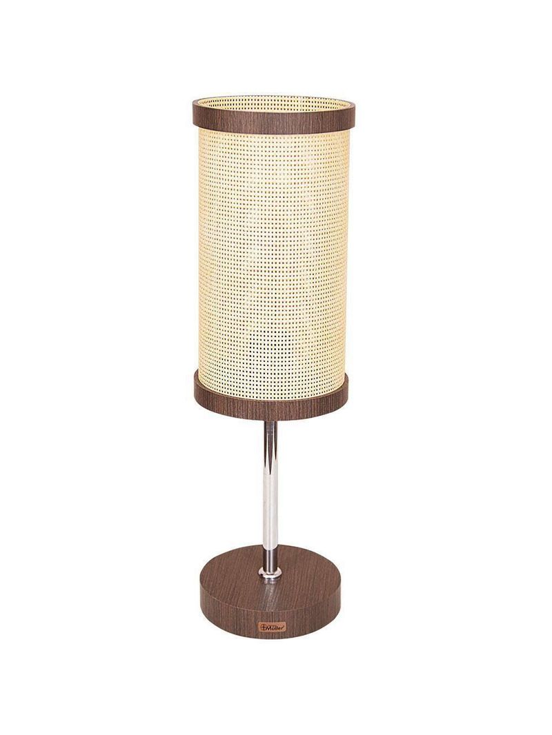 Abajur Muller Straw Sala Palha Imbuia 1 Lâmpada 2550ib