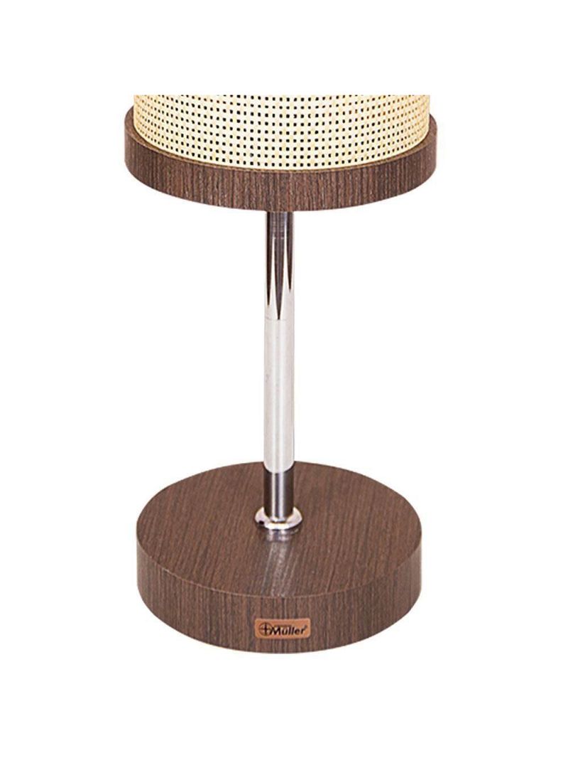 Abajur Muller Straw Sala Palha Imbuia 1 Lâmpada 2550ib