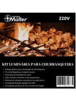 Luminária Muller Para Churrasqueira Em Alumínio Com Lâmpada 60w E Parafuso De Inox 220V