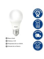 Kit 10 Lâmpadas Pera Led Branco Frio 12w Avant (a60) He1050 Bivolt Base E27 Br6500k - Cód 276121373