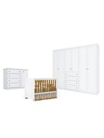 Quarto De Bebê Americano 6 Portas Com Berço Americano Katatau Branco Acetinado Savana Reller Henn
