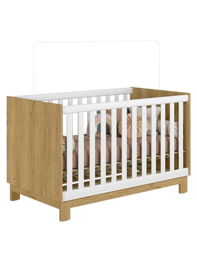 Quarto Bebê Americano 4 Portas Berço Americano Mini Cama Q Encanto Slim Freijó Branco   Qmovi Henn