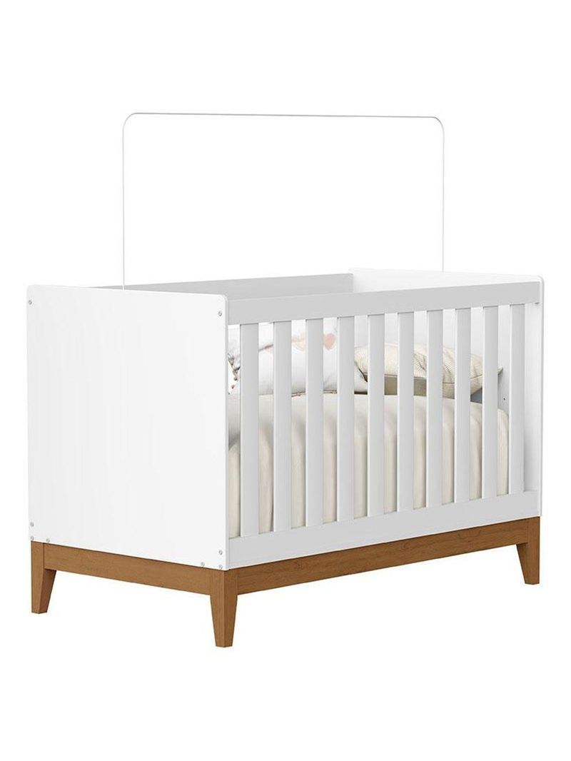 Quarto Bebê Americano 4 Portas Com Berço Americano Flip Branco Acetinado Reller Colchão Ortobom Henn