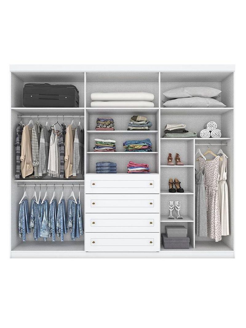 Quarto De Bebê Americano 6 Portas Com Berço Americano Katatau Branco Acetinado - Reller - Henn