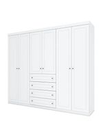 Quarto De Bebê Americano 6 Portas Com Berço Americano Katatau Branco Acetinado - Reller - Henn