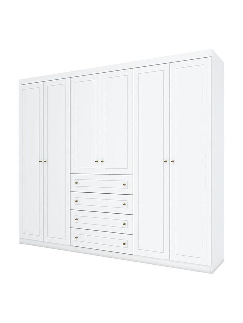 Quarto De Bebê Americano 6 Portas Com Berço Americano Katatau Branco Acetinado - Reller - Henn
