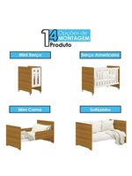 Quarto Bebê Americano 6 Portas Berço Americano Evolution 4 Em 1 Branco Acetinado Savana Reller Henn