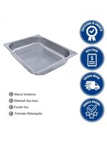 Cuba Lisa Venâncio Em Inox 304 Gn 1-2 32,5 X 26,5 X 6 Cm Para Forno Combinado Gn 1-2 515031