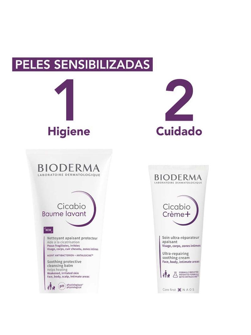 Hidratante reparador calmante bioderma - cicabio crème+