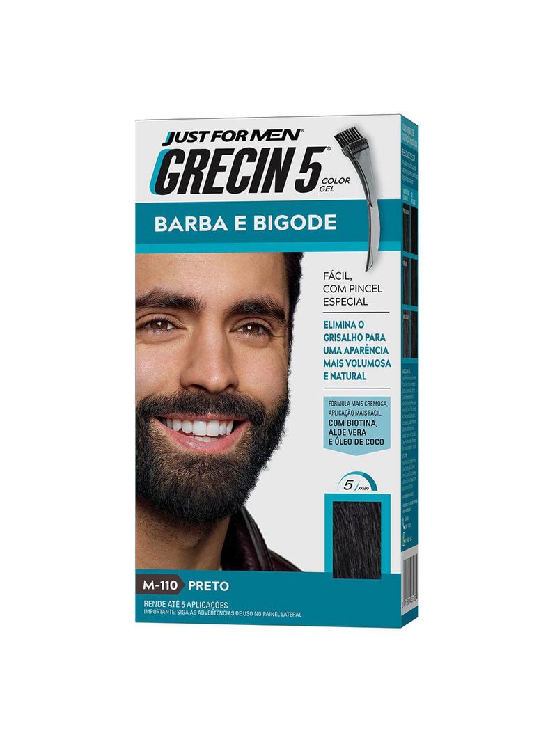 Coloração para barba e bigode grecin 5 - preto