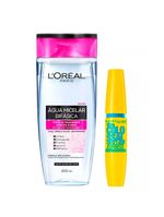 Maybelline kit - Água micelar bifásica + máscara de cílios the colossal volum' express waterproof