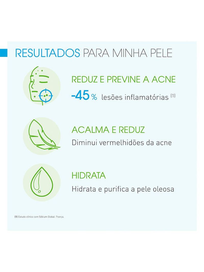 Sébium global bioderma hidratante anti-imperfeições e antimarcas da acne