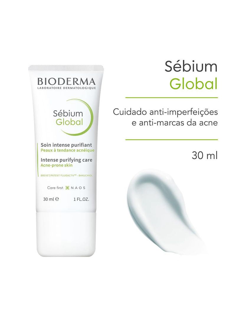 Sébium global bioderma hidratante anti-imperfeições e antimarcas da acne