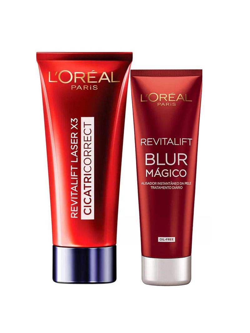 L'oréal paris cicatri correct + blur mágico kit - creme antirrugas + blur