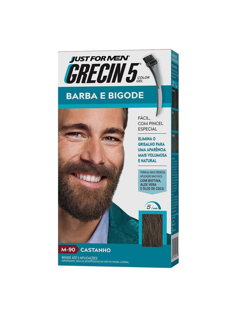 Coloração para barba e bigode grecin 5 - castanho