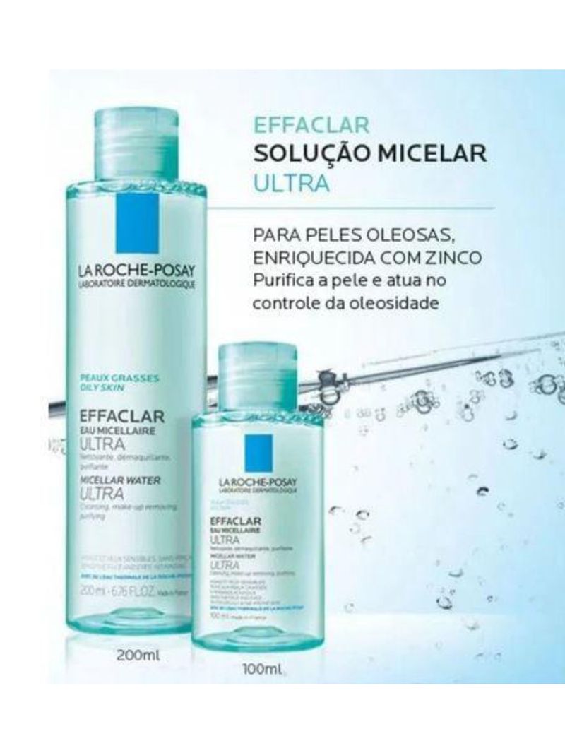 Solução micelar pele oleosa la roche-posay - effaclar eau micellaire ultra