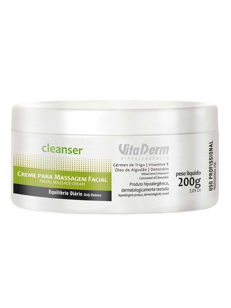Creme para massagem facial vita derm – cleanser profissional