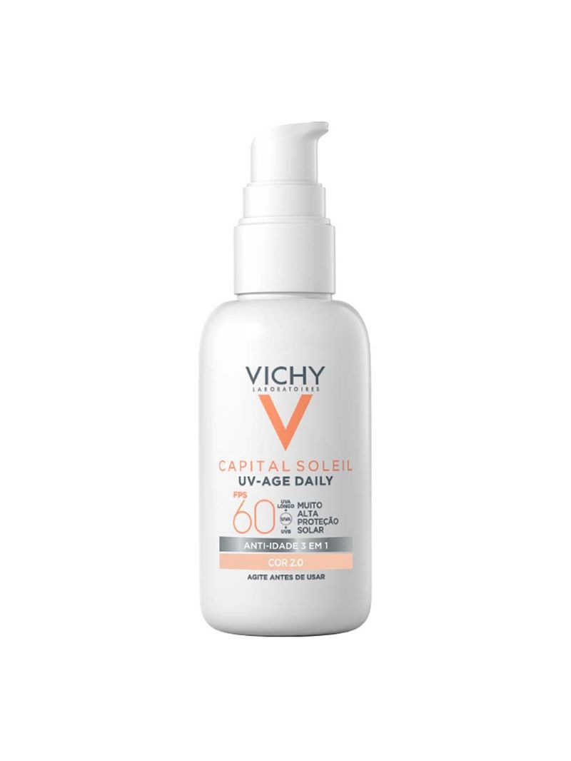 Protetor solar facial com cor vichy – uv-age daily fps60