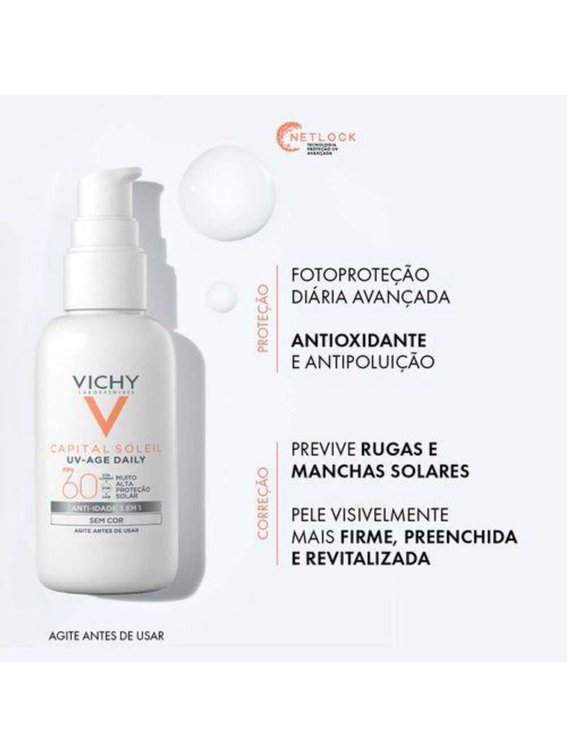Protetor solar facial com cor vichy – uv-age daily fps60