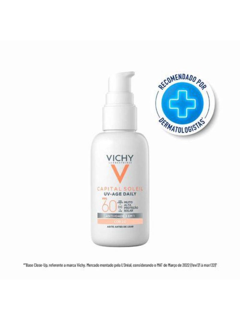 Protetor solar facial com cor vichy – uv-age daily fps60