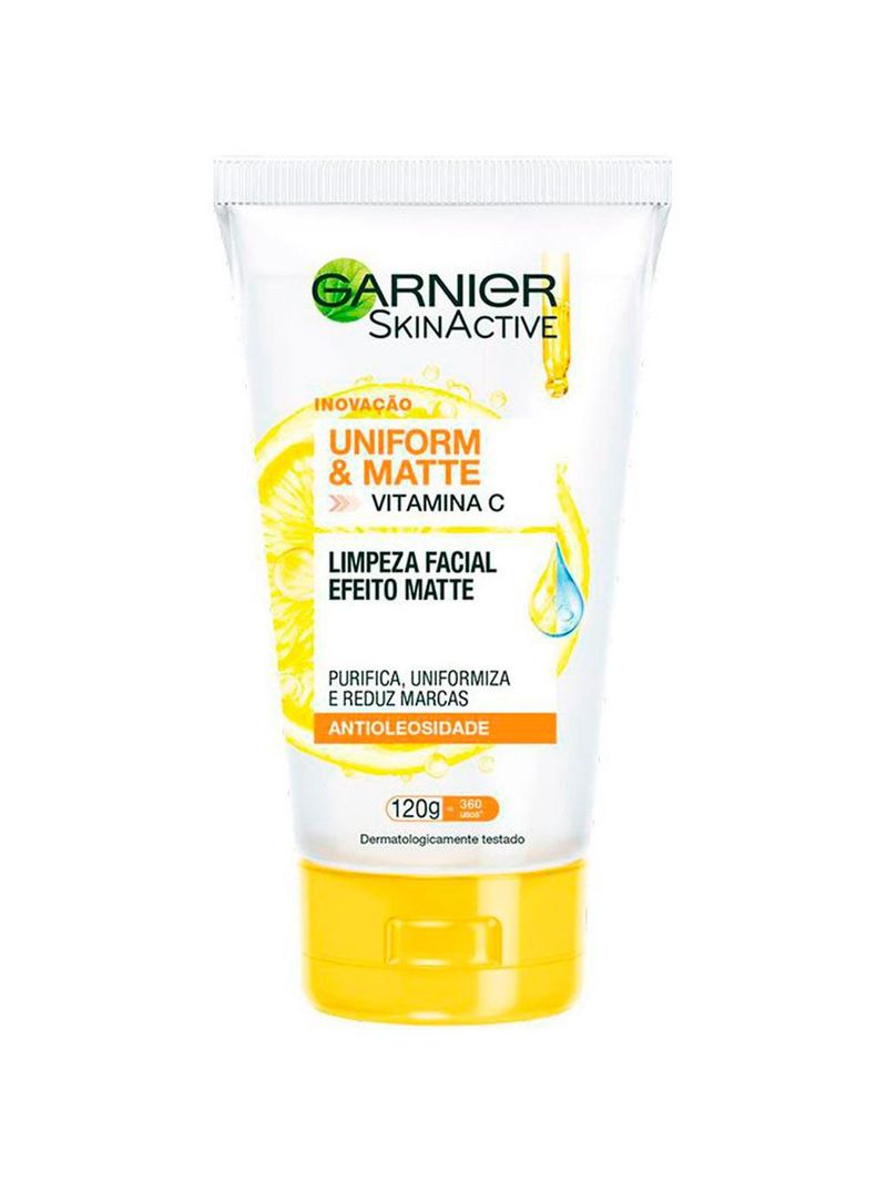 Garnier skin uniform & matte vitamina c kit – 2 gel de limpeza facial