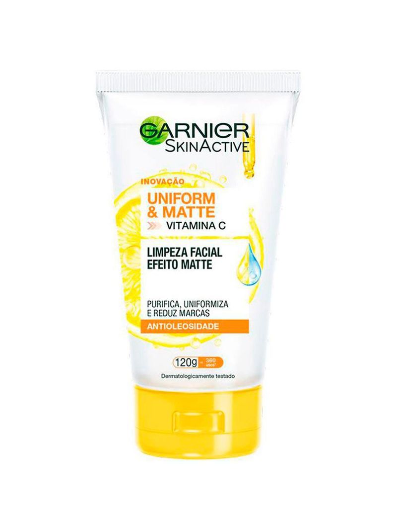 Garnier skin uniform & matte vitamina c kit – 2 gel de limpeza facial