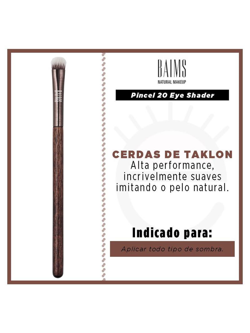 Pincel para olhos baims - 20 eye shader luxus vegan