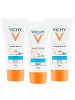 Vichy hydra matte kit com 3 unidades – protetor solar facial fps50
