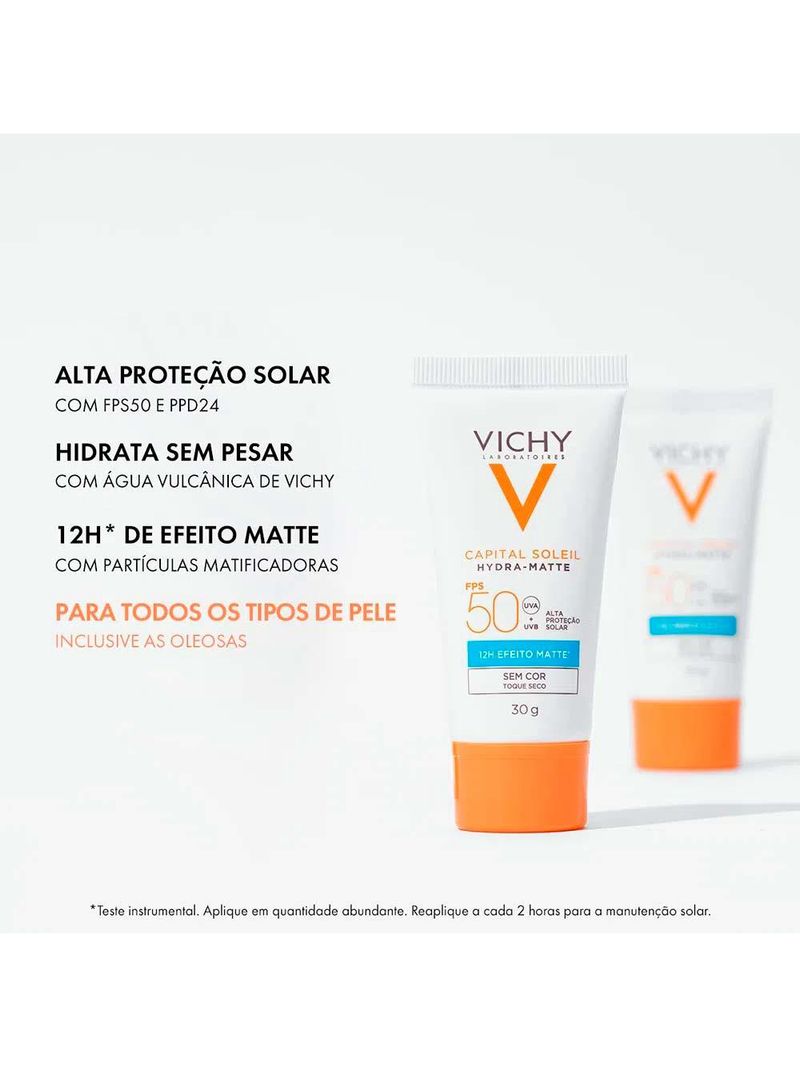 Vichy hydra matte kit com 3 unidades – protetor solar facial fps50