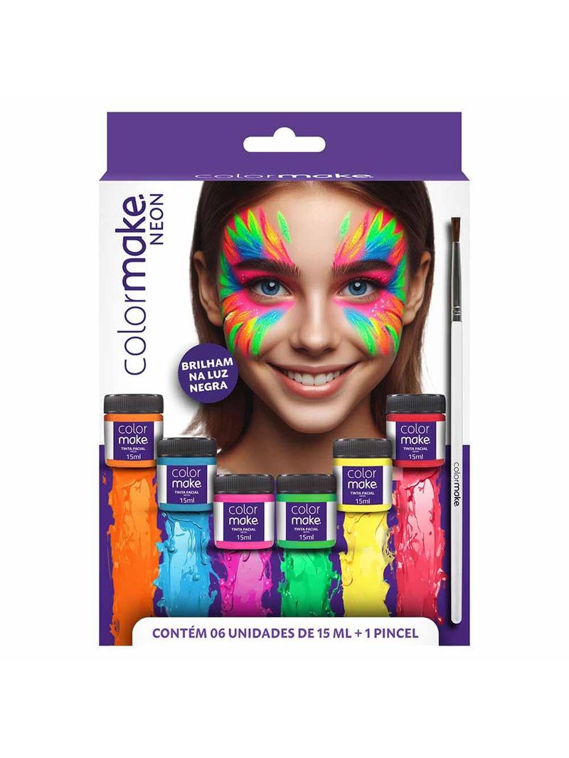 Kit colormake cartela de maquiagem - 6 cores + 1 pincel