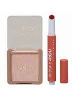 Océane 4 you kit - hidratante labial coral + iluminador em pó rose