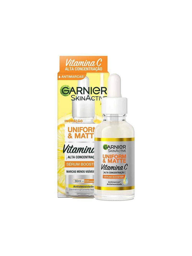 Sérum facial antimarcas garnier skin - uniform & matte vitamina c