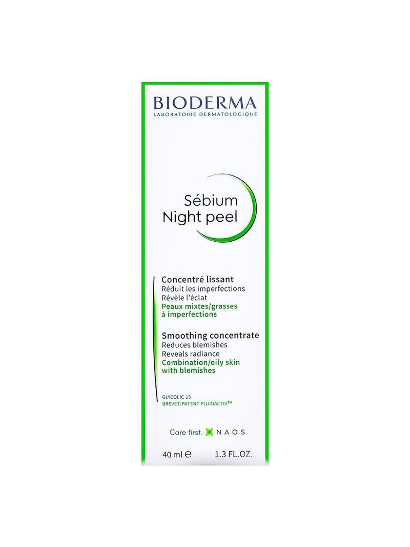 Sérum facial concentrado renovador para peles oleosas e acneicas bioderma sebium night peel